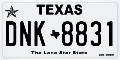 TX license plate DNK8831