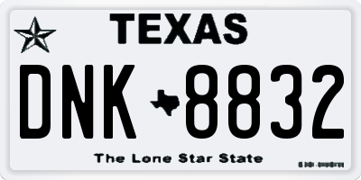 TX license plate DNK8832