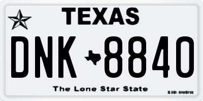 TX license plate DNK8840