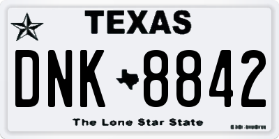 TX license plate DNK8842