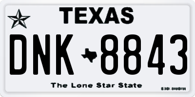 TX license plate DNK8843