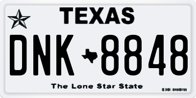 TX license plate DNK8848
