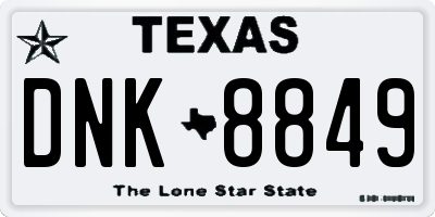 TX license plate DNK8849