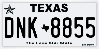 TX license plate DNK8855