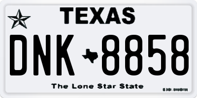 TX license plate DNK8858