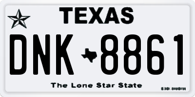 TX license plate DNK8861