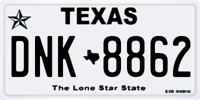 TX license plate DNK8862
