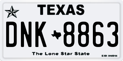 TX license plate DNK8863