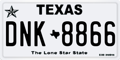 TX license plate DNK8866