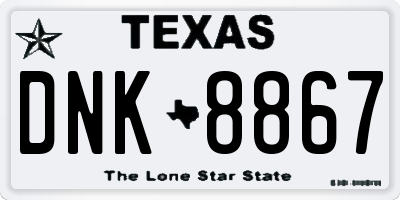 TX license plate DNK8867
