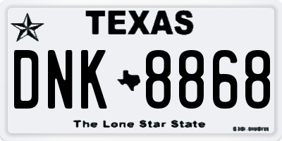 TX license plate DNK8868