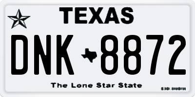 TX license plate DNK8872