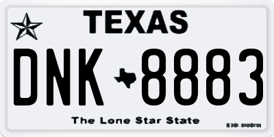 TX license plate DNK8883