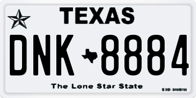 TX license plate DNK8884