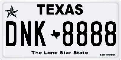 TX license plate DNK8888