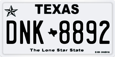TX license plate DNK8892