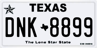 TX license plate DNK8899