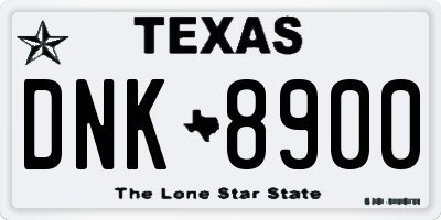 TX license plate DNK8900