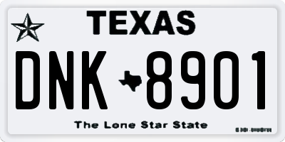 TX license plate DNK8901