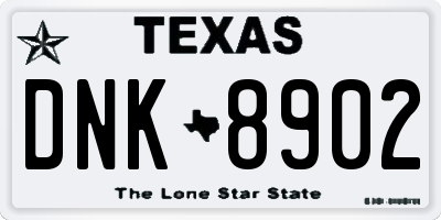 TX license plate DNK8902