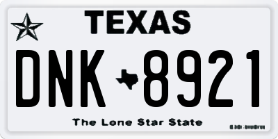 TX license plate DNK8921