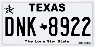 TX license plate DNK8922