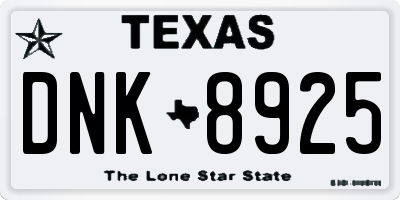 TX license plate DNK8925