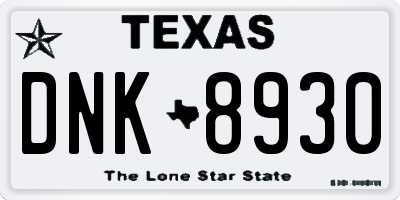 TX license plate DNK8930