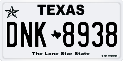 TX license plate DNK8938