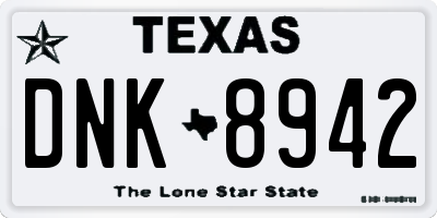 TX license plate DNK8942