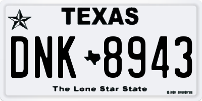 TX license plate DNK8943