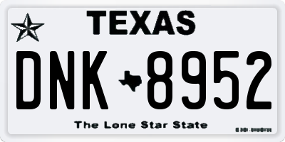 TX license plate DNK8952