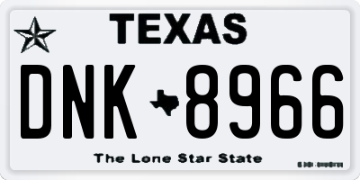 TX license plate DNK8966