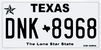 TX license plate DNK8968
