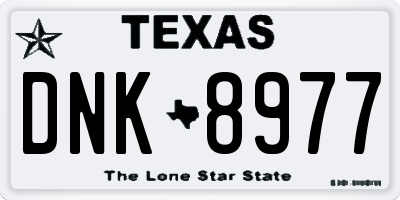 TX license plate DNK8977