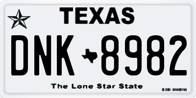 TX license plate DNK8982