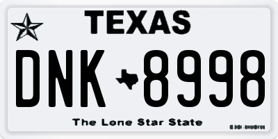 TX license plate DNK8998