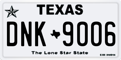 TX license plate DNK9006