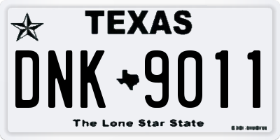 TX license plate DNK9011