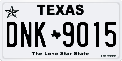 TX license plate DNK9015