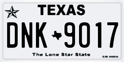 TX license plate DNK9017