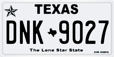 TX license plate DNK9027