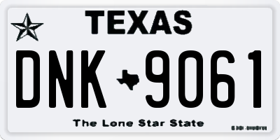 TX license plate DNK9061