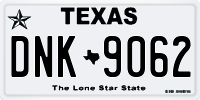 TX license plate DNK9062