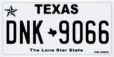 TX license plate DNK9066