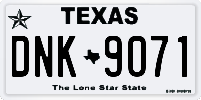 TX license plate DNK9071
