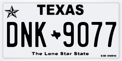 TX license plate DNK9077