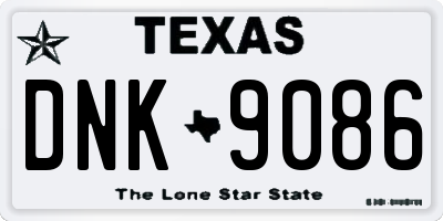 TX license plate DNK9086