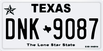 TX license plate DNK9087