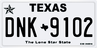TX license plate DNK9102